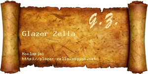Glazer Zella névjegykártya